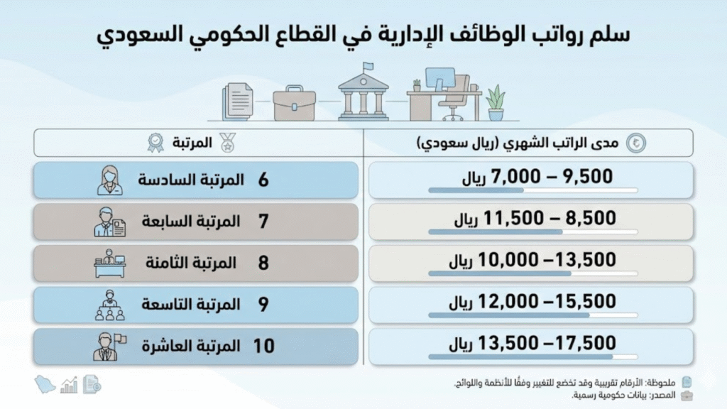 سلم رواتب الوظائف الادارية